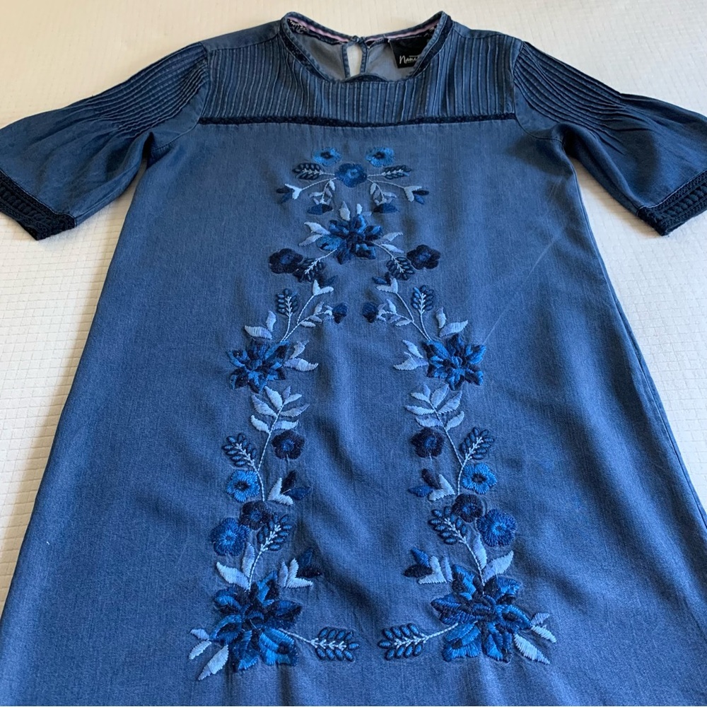 Nanette Lepore chambray embroidered dress
